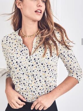 Boden Women's Bay Jersey Button-Up Shirt Sz 12